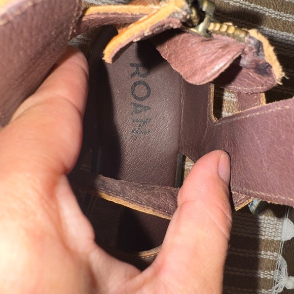 ROAN Brown Leather Gladiator Strappy Sandals with Buckle Size 8 - Picture 7 of 8